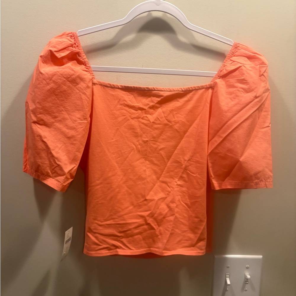 Anthropologie Coral Puff-Sleeve Wrap Top - Picture 7 of 8